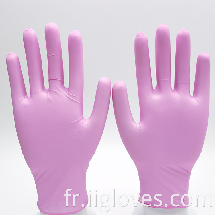 Gants de nitrile sans poudre blanc vert en gros avec des gants de nitrile